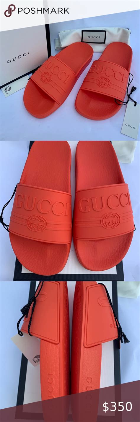 blue and orange gucci shoes|rubber slide sandals orange Gucci.